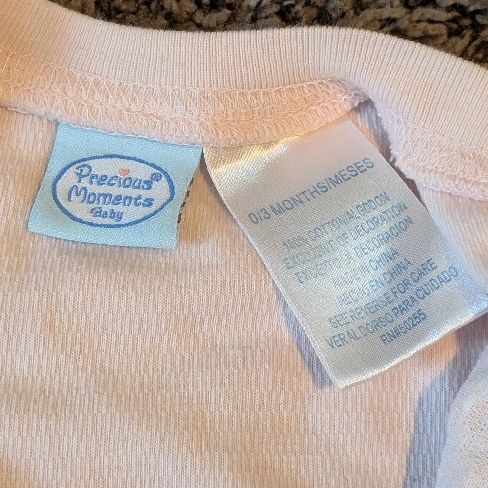 Precious Moments Baby Pink Footed Baby One Piece - Picture 4 of 4
